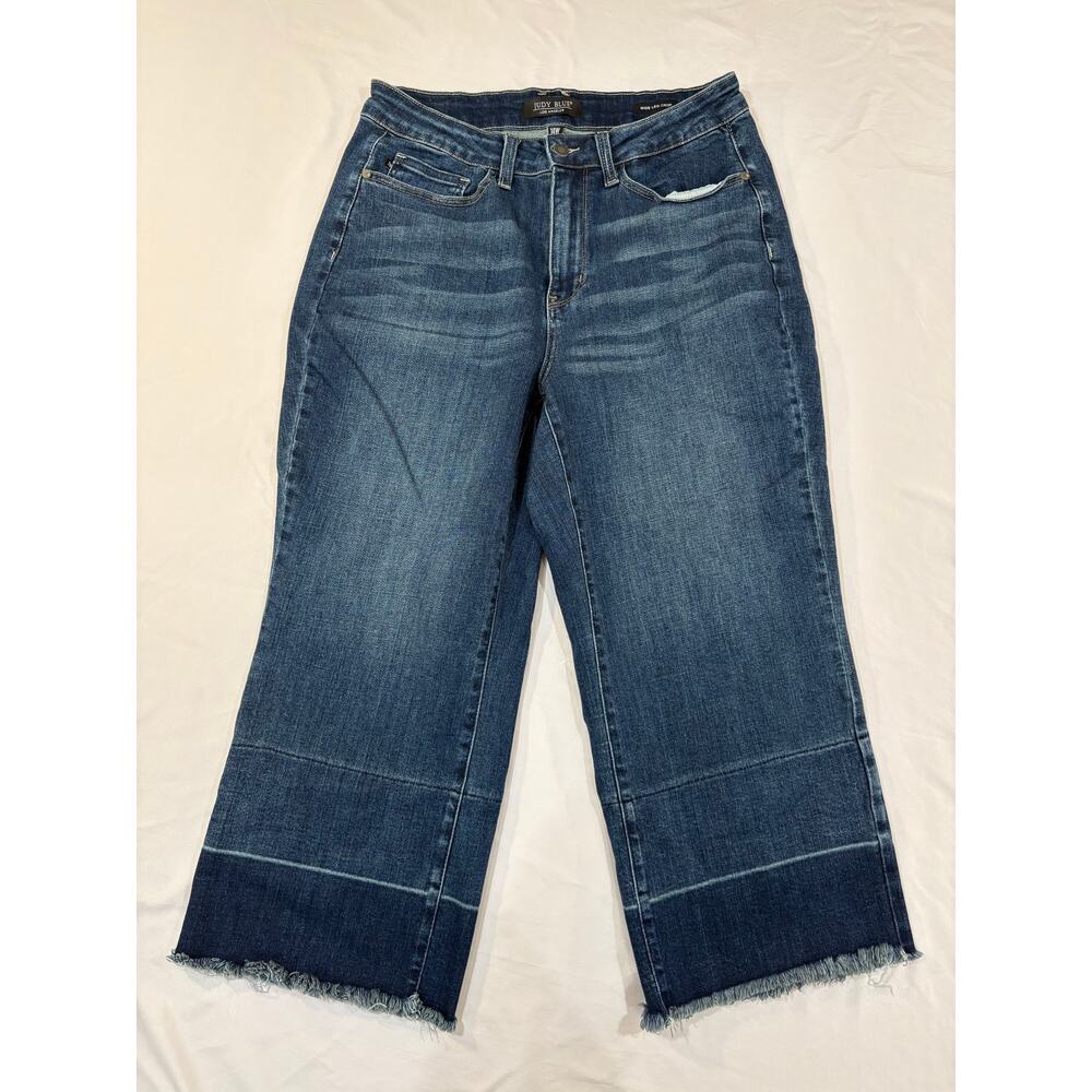 Judy Blue Wide Leg Crop Dark Denim Jeans Size 14W